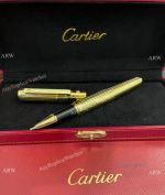 Cartier Santos Replica Rollerball Pen Gold Vertical Model